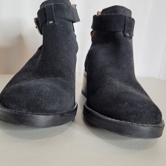 Tara M. Keegan Black Suede Leather Ankle Boots - Size 37 / 6 - 6.5 - Picture 6 of 15
